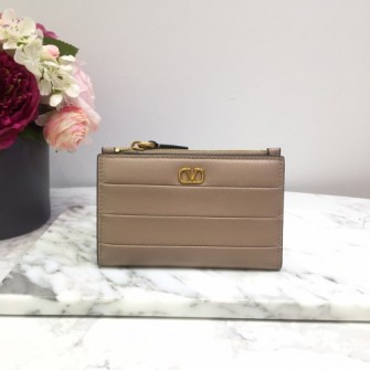 VALENTINO 발렌티노 송아지 가죽 VLOGO 지퍼 카드 케이스